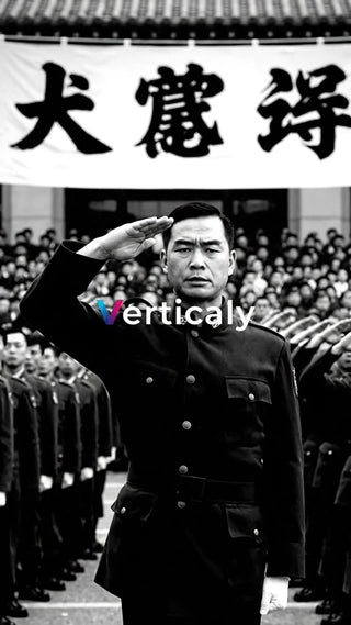 軍服姿で敬礼する男性