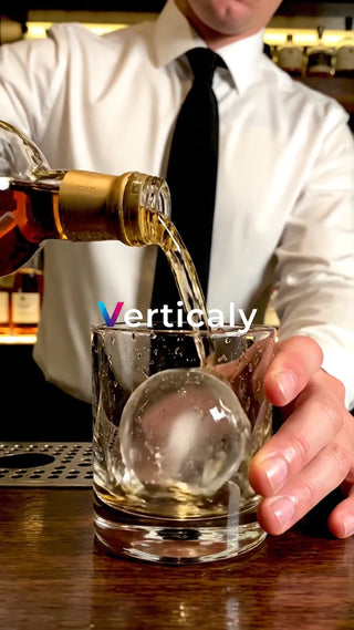 琥珀色の液体、グラスへ