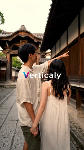 古都散策、二人で寄り添う