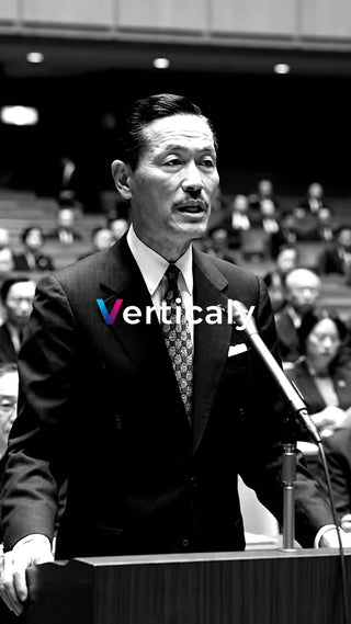 演説する男性、真剣な眼差し