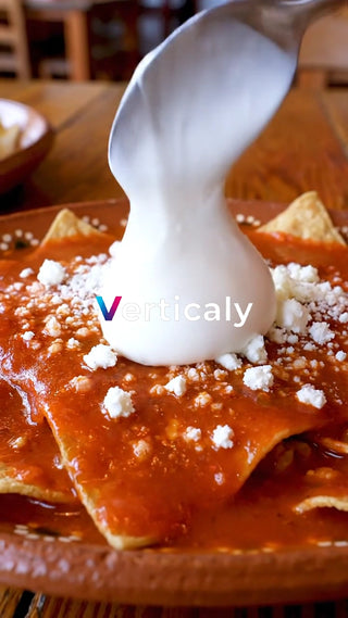 ソースをかける、出来立てエンチラーダ