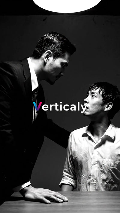 Two people facing each other, tension