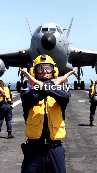 飛行機整備士、停止合図