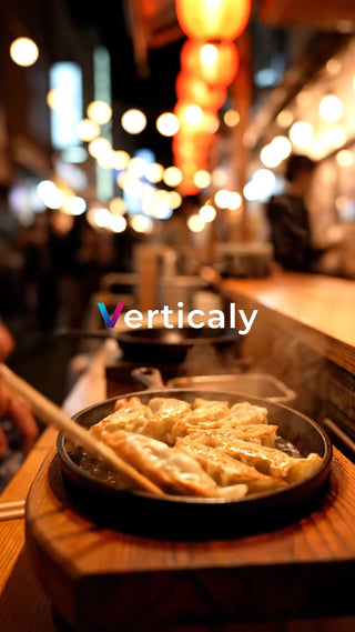 熱々！焼き餃子と湯気