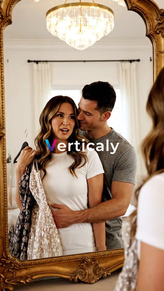 鏡越しの幸せな二人