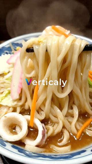 湯気の立つラーメン