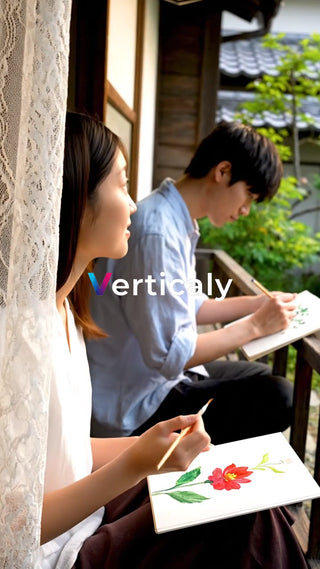 水彩画を描く、穏やかな時間