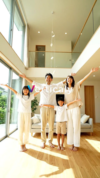 家族の笑顔、新しい家