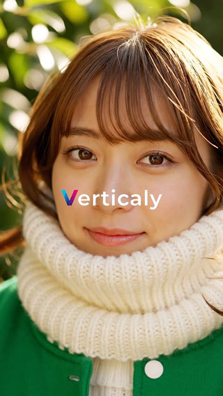 白いタートルネック、笑顔が素敵