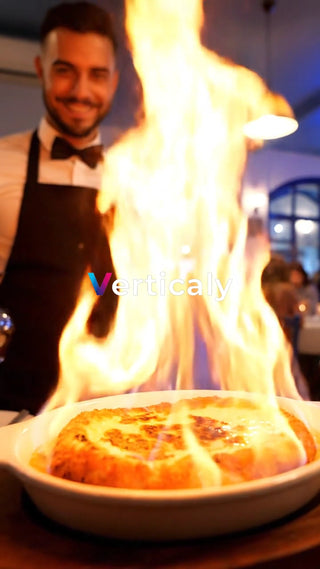 炎をまとった料理