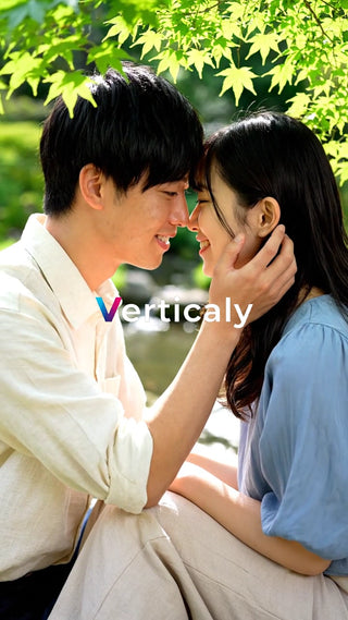 寄り添う二人の笑顔、公園で