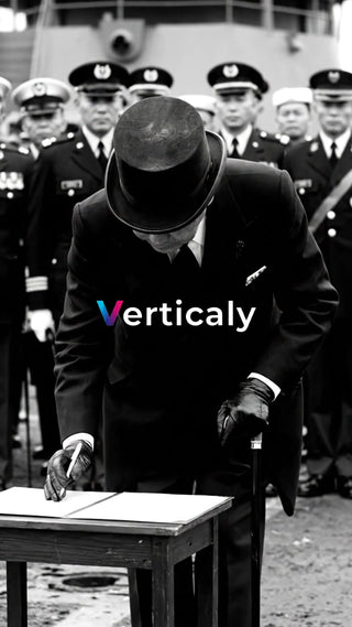 署名する紳士、歴史の一幕