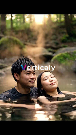 温泉でリラックスする二人