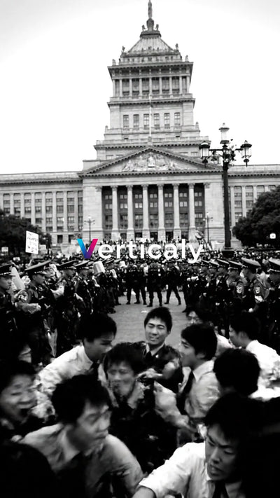 デモ行進、警察と対峙