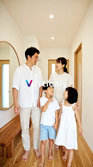 家族の笑顔、温かいリビング