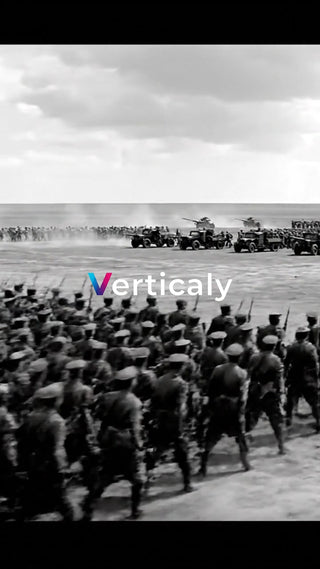 軍隊の行進、砂埃の中