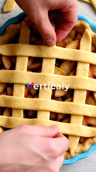 パイ生地を格子状に編む