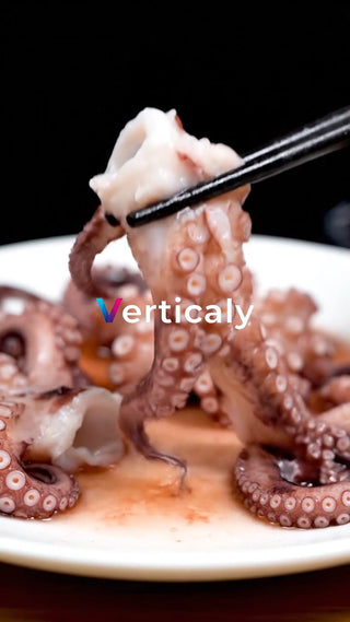 タコの足、箸でつまむ