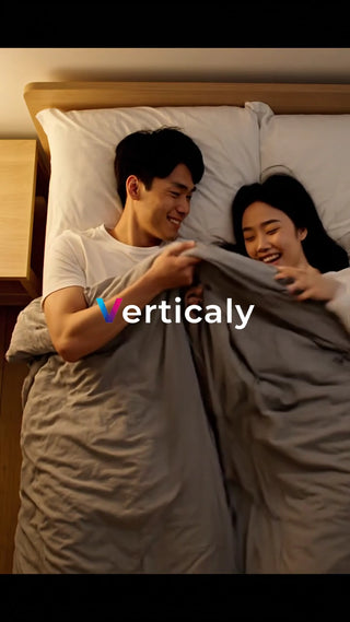 布団で戯れるカップル