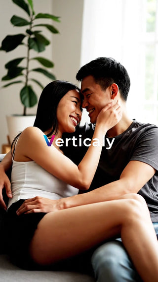 寄り添う二人の笑顔、幸せ