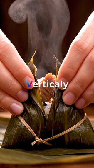 熱々！葉っぱに包まれた粽