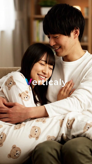 寄り添う二人の笑顔、幸せ