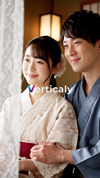 浴衣姿の二人、夏の日差し