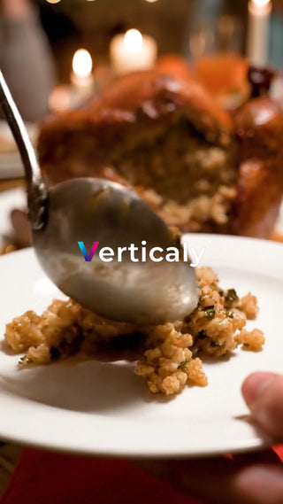 料理を盛り付ける、温かい食卓