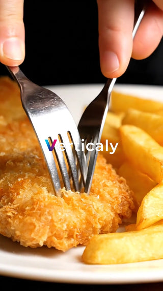 揚げ物、熱々をフォークで