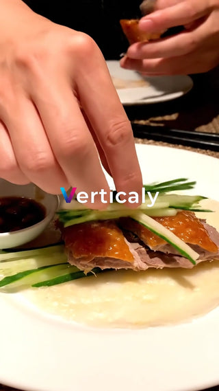 北京ダックを巻く