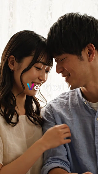 寄り添う二人の笑顔、幸せ