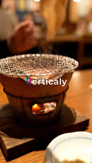 炭火で焼く日本の焼き台