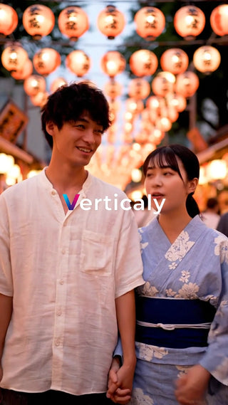 浴衣姿の二人、夏祭り散歩