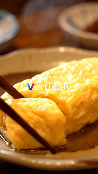 ふわふわ卵、箸で食べる