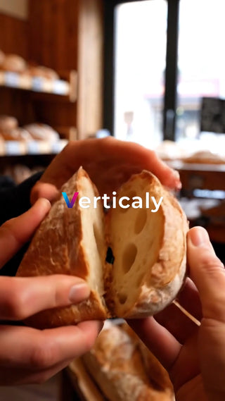 パンを割る、手元のアップ