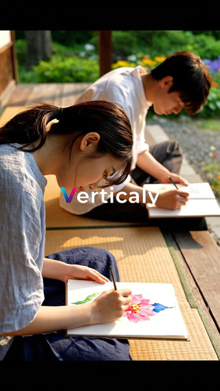 水彩画を描く、穏やかな時間