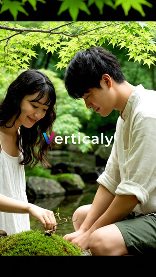 新緑の中で語らう二人