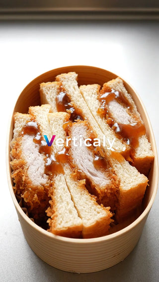 カツサンド、木製弁当箱