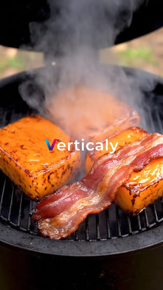 焼けたベーコンとチーズ