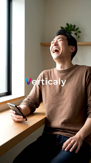 スマホを見て笑う男性