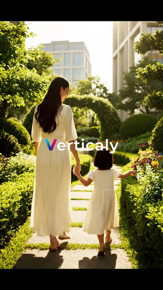 母と娘、公園散歩