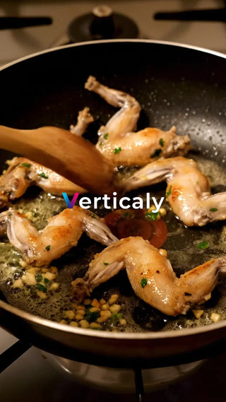 揚げられた蛙の脚、ガーリックバター