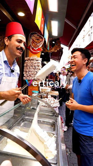 トルコ料理と陽気な男性