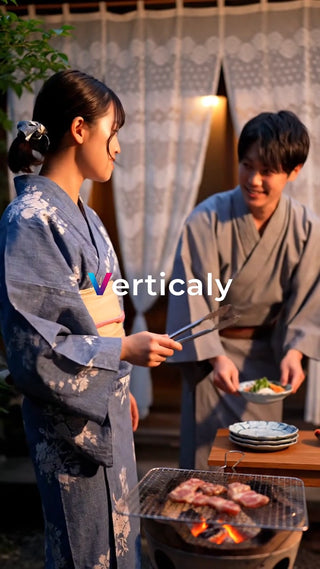 浴衣姿で楽しむ夏のバーベキュー