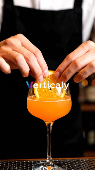 オレンジを飾るカクテル