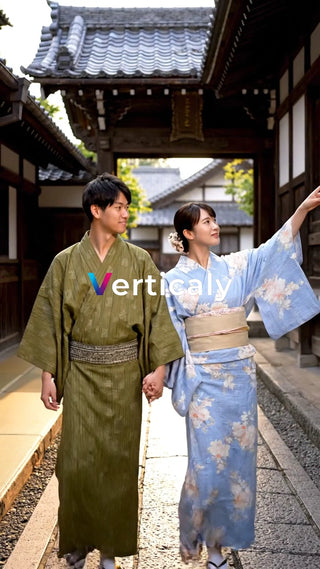 浴衣姿の二人、日本の夏