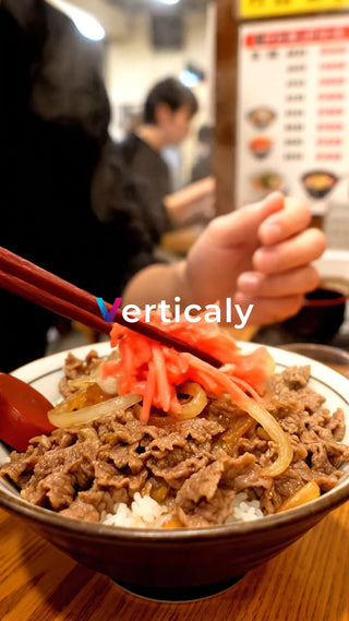 牛丼を食べる、日本の食事