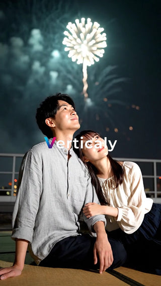 花火を見上げる二人