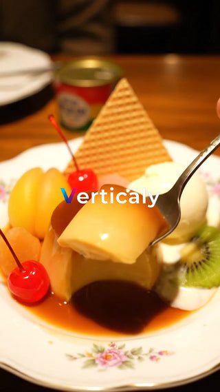 プリンを食べる、幸せな瞬間