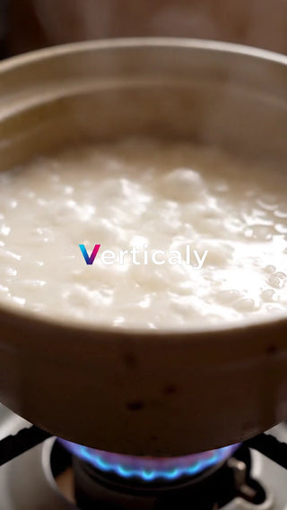 グツグツ煮込むお粥